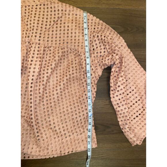 EUC ASOS maternity long sleeve smock top w/high neck & grid check broderie sz:10 - Picture 7 of 11